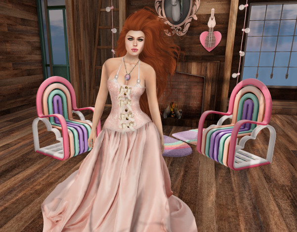 Обои картинки фото 3д графика, люди , people, девушка, интерьер, рыжая, фон, взгляд