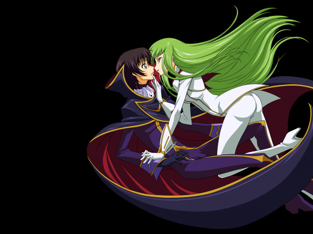Обои картинки фото аниме, code geass, фон, взгляд, девушка, парень