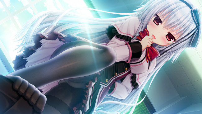 Обои картинки фото wagamama high spec, аниме, фон, девушка, взгляд