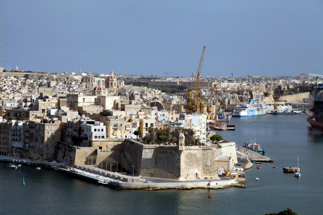 Обои картинки фото города, валетта , мальта, панорама, залив