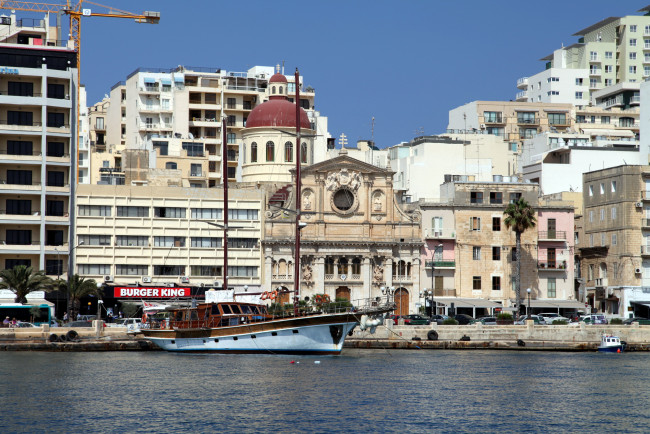 Обои картинки фото города, валетта , мальта, здания, причал