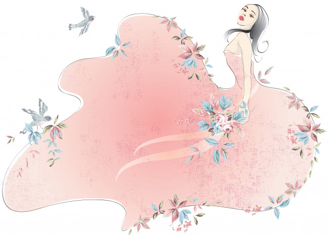 Обои картинки фото векторная графика, девушки , girls, фон, взгляд, девушка