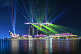 Картинка singapore города сингапур+ сингапур огни побережье