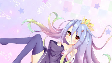 Картинка аниме no+game+no+life девушка фон взгляд