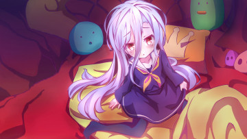 Картинка аниме no+game+no+life девушка взгляд фон