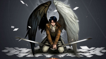 Картинка аниме shingeki+no+kyojin леви