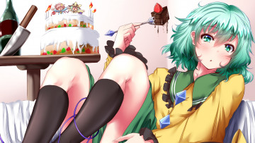 Картинка аниме touhou девушка фон взгляд