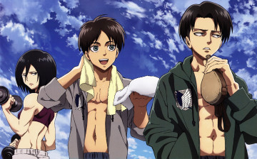 Картинка аниме shingeki+no+kyojin атака титанов