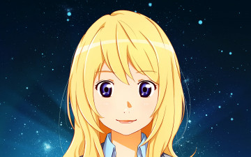 Картинка аниме shigatsu+wa+kimi+no+uso девушка взгляд фон