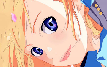 Картинка аниме shigatsu+wa+kimi+no+uso девушка взгляд фон