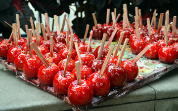 Картинка еда Яблоки лакомство яблоки глазированные десерт