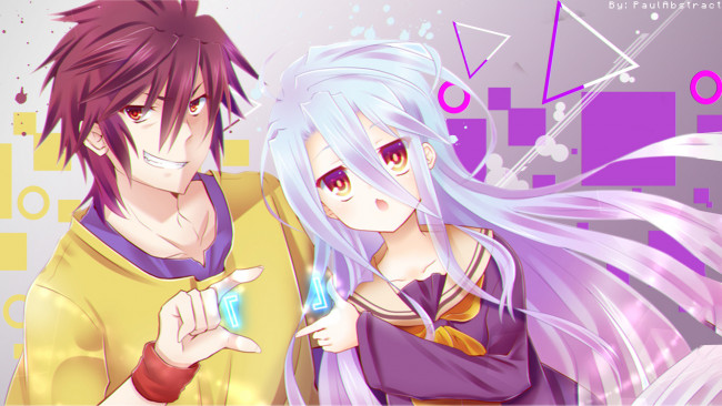Обои картинки фото аниме, no game no life, двое