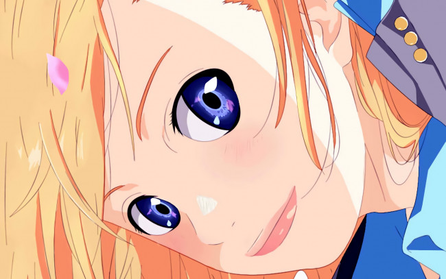 Обои картинки фото аниме, shigatsu wa kimi no uso, девушка, взгляд, фон