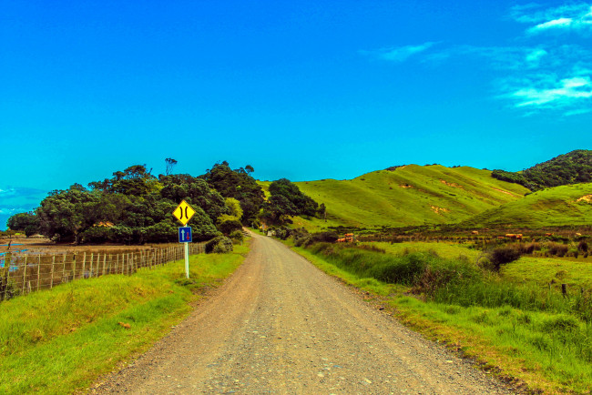 Обои картинки фото природа, дороги, указатель, дорога, проселочная