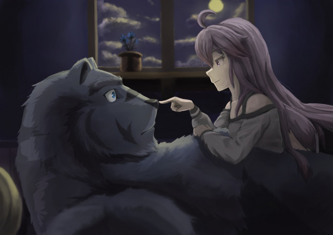 Обои картинки фото аниме, grimoire of zero, взгляд, девушка, фон