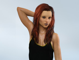 Картинка 3д+графика люди+ people девушка взгляд фон