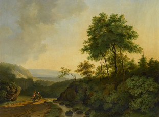 Картинка рисованное живопись пейзаж холст картина горы гарца cornelis francois roos