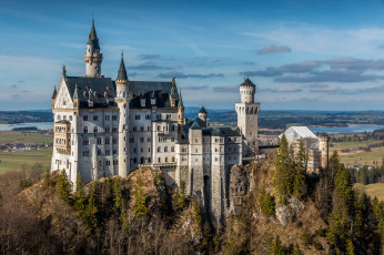 Картинка bavaria +germany города замок+нойшванштайн+ германия простор