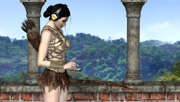 Картинка 3д+графика фантазия+ fantasy фон взгляд девушка