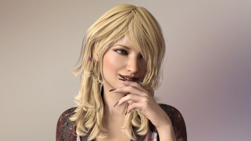 Картинка 3д+графика люди+ people взгляд девушка фон