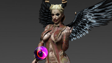 Картинка 3д+графика существа+ creatures фон взгляд девушка