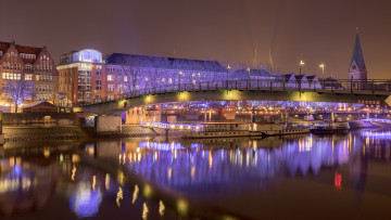 Картинка bremen+city города -+огни+ночного+города простор