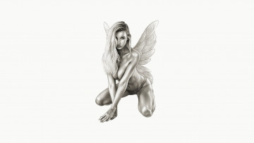 Картинка рисованное комиксы девушка фон взгляд крылья