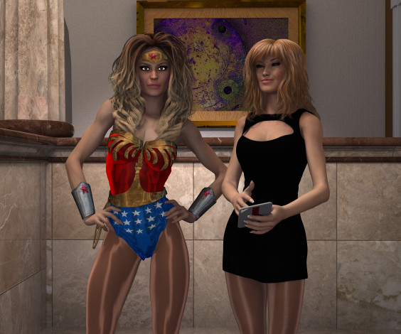 Обои картинки фото 3д графика, люди , people, фон, взгляд, девушки