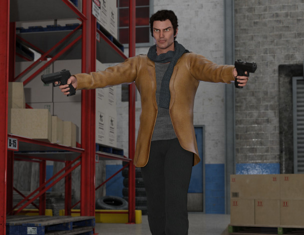 Обои картинки фото 3д графика, фантазия , fantasy, мужчина, взгляд, фон, оружие