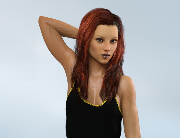 Обои картинки фото 3д графика, люди , people, девушка, взгляд, фон