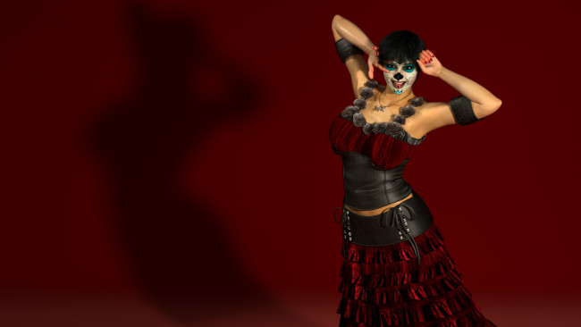 Обои картинки фото 3д графика, фантазия , fantasy, девушка, взгляд, фон