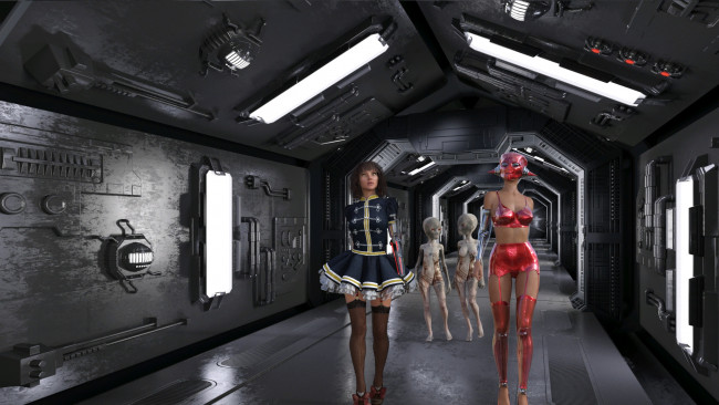 Обои картинки фото 3д графика, люди , people, девушка, взгляд, фон