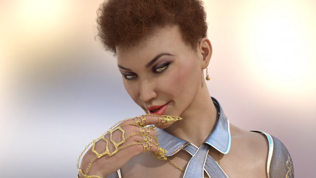 Обои картинки фото 3д графика, люди , people, фон, девушка, взгляд