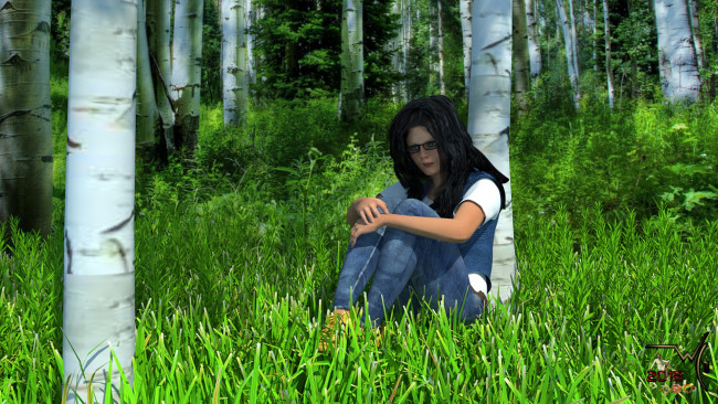 Обои картинки фото 3д графика, люди , people, фон, взгляд, девушка