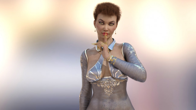 Обои картинки фото 3д графика, люди , people, взгляд, девушка, фон