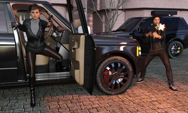 Обои картинки фото she wolf, 3д графика, фантазия , fantasy, девушка, взгляд, фон