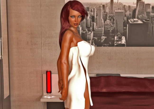 Обои картинки фото 3д графика, люди , people, девушка, взгляд, фон