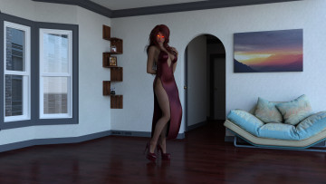 Картинка 3д+графика фантазия+ fantasy девушка взгляд фон