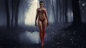 Картинка 3д+графика фантазия+ fantasy девушка взгляд фон