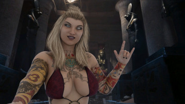 Картинка 3д+графика фантазия+ fantasy девушка взгляд фон