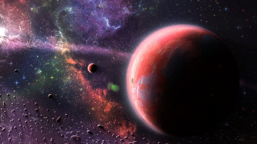 Картинка космос арт галактика планеты вселенная звезды