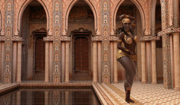 Картинка 3д+графика люди+ people девушка взгляд фон