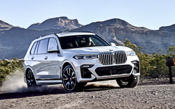 Картинка 2019+bmw+x7 автомобили bmw x7 немецкие внедорожник внешность xdrive50i белый вид спереди