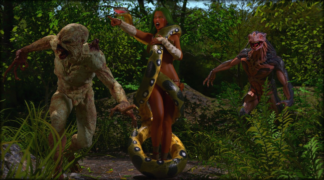 Обои картинки фото 3д графика, существа , creatures, фон, взгляд, девушка