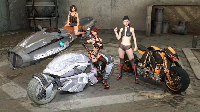 Обои картинки фото 3д графика, фантазия , fantasy, фон, взгляд, девушки