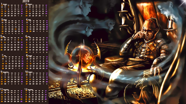 Обои картинки фото календари, фэнтези, магия, кресло, мужчина