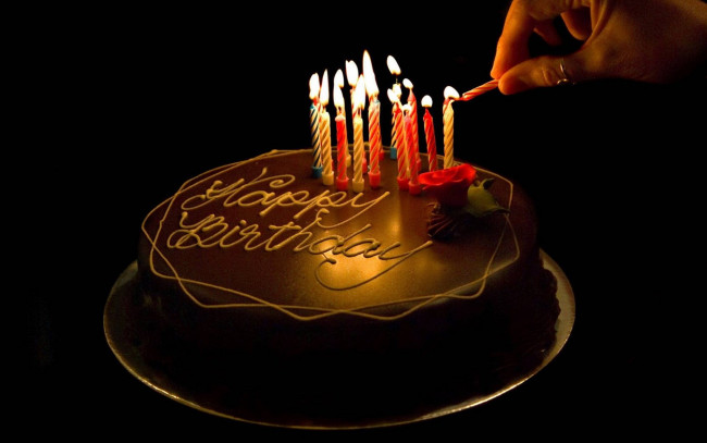Обои картинки фото праздничные, день рождения, свечи, торт