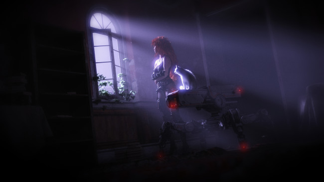 Обои картинки фото 3д графика, люди и животные , people and animals, девушка, фон, окно, кот