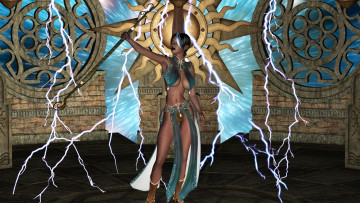 Картинка 3д+графика фантазия+ fantasy девушка фон платье магия