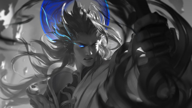 Обои картинки фото фэнтези, маги,  волшебники, парень, свечение